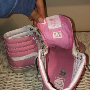 bubble gum pink high top vans
